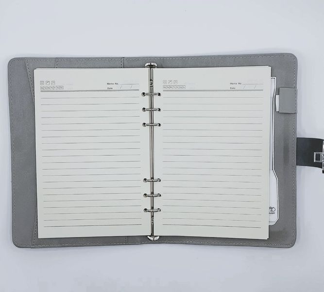 Блокнот з відбитком пальця бездротовою зарядкою та USB флешкою Lockbook Сірий 1018 фото