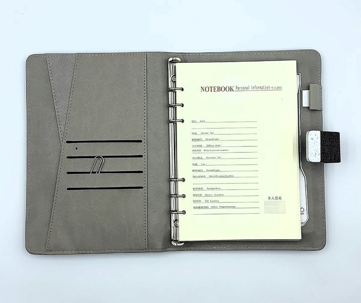 Блокнот з відбитком пальця бездротовою зарядкою та USB флешкою Lockbook Сірий 1018 фото