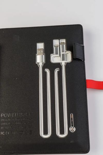 Блокнот с беспроводной зарядкой и флешкой 16 Гб Powerbank Красный 1023 фото