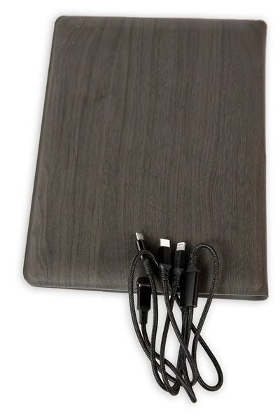Супертонкий блокнот з power bank з бездротовою зарядкою Lightweight Notebook Чорний 1027 фото