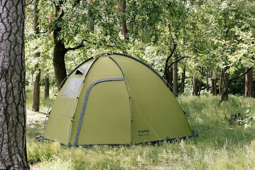 Намет чотиримісний з тамбуром туристичний Tramp Bell 4 (V3) Оливковий (UTRT-108-olive) UTRT-108-olive фото
