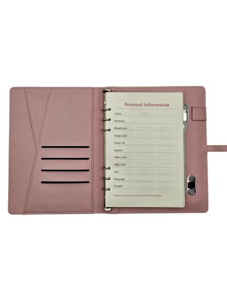 Блокнот з бездротовою зарядкою Universal щоденник з флешкою 16 Гб Powerbank Рожевий (тканина) 1003 фото
